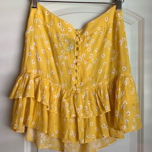 Forever 21 Yellow Mini Skirt